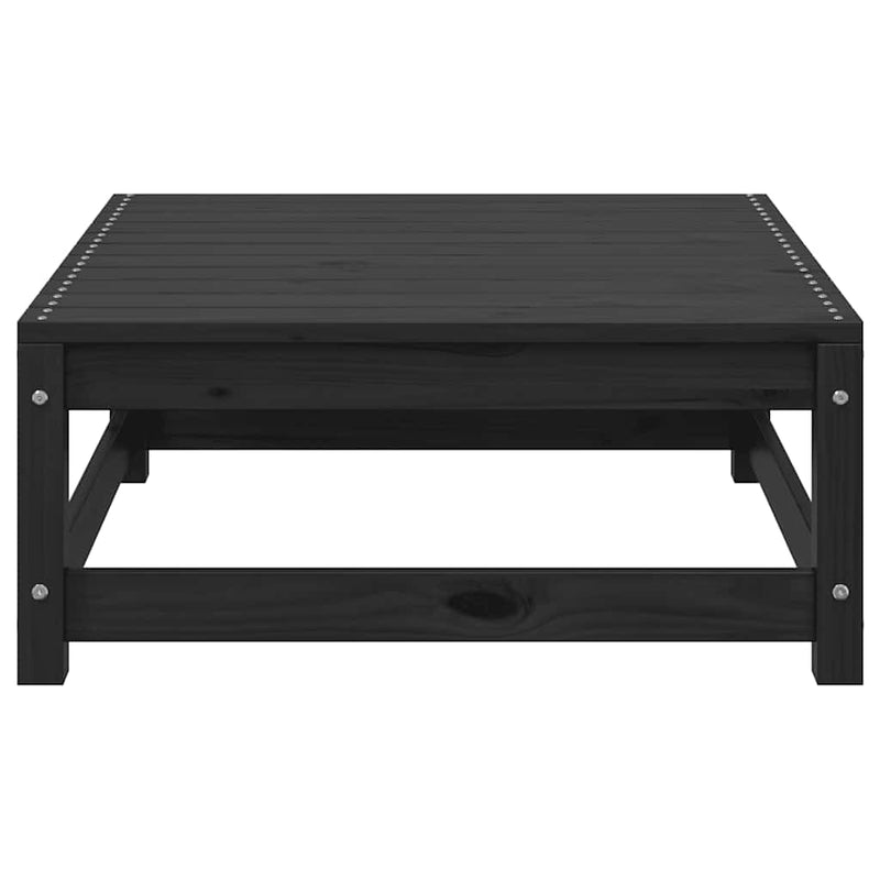 vidaXL fekete tömör fenyőfa kerti lábtartó 70 x 70 x 30 cm