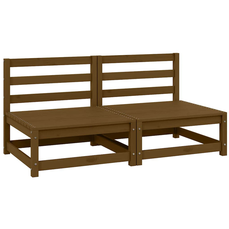 vidaXL 2 db mézbarna tömör fenyőfa kerti középső kanapé