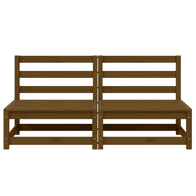 vidaXL 2 db mézbarna tömör fenyőfa kerti középső kanapé