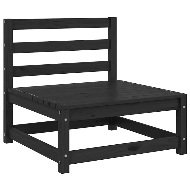 vidaXL 2 db fekete tömör fenyőfa kerti középső kanapé