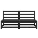 vidaXL 2 db fekete tömör fenyőfa kerti középső kanapé