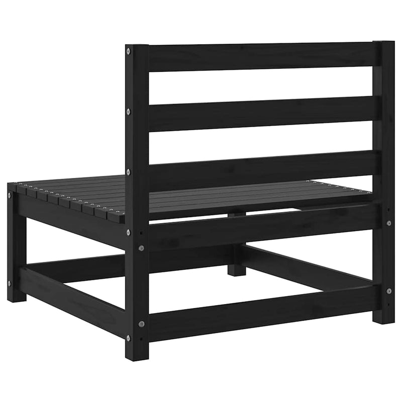 vidaXL 2 db fekete tömör fenyőfa kerti középső kanapé