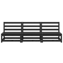 vidaXL 3 db fekete tömör fenyőfa kerti középső kanapé