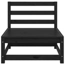 vidaXL 3 db fekete tömör fenyőfa kerti középső kanapé