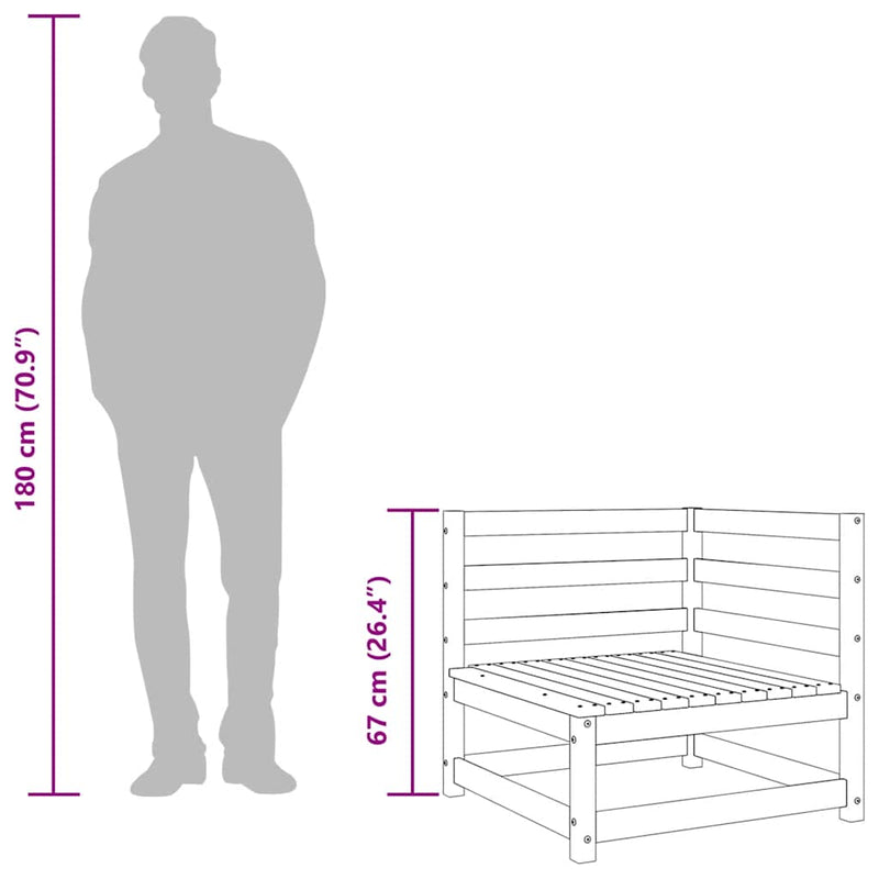 vidaXL 2 részes mézbarna tömör fenyőfa kerti ülőgarnitúra