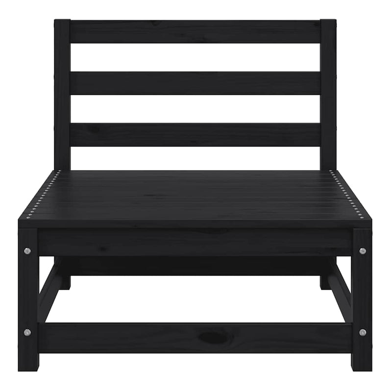 vidaXL 2 részes fekete tömör fenyőfa kerti ülőgarnitúra