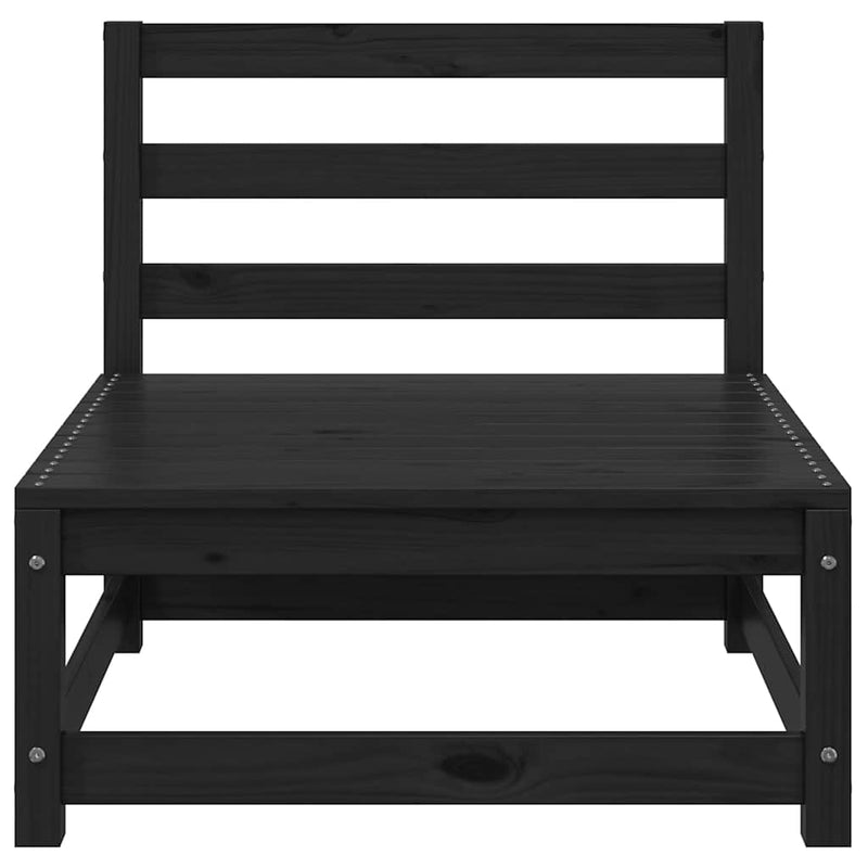 vidaXL 3 részes fekete tömör fenyőfa kerti ülőgarnitúra