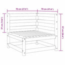 vidaXL 3 részes mézbarna tömör fenyőfa kerti ülőgarnitúra