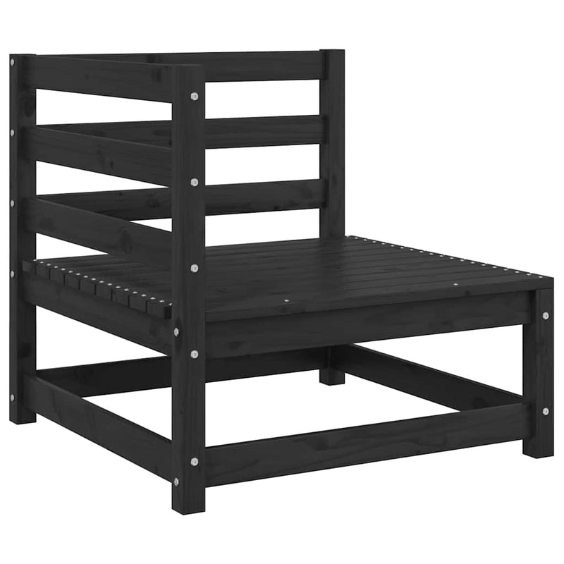 vidaXL 3 részes fekete tömör fenyőfa kerti ülőgarnitúra