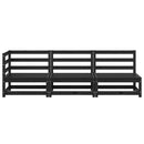 vidaXL 3 részes fekete tömör fenyőfa kerti ülőgarnitúra