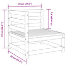 vidaXL 3 részes fekete tömör fenyőfa kerti ülőgarnitúra