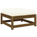 vidaXL mézbarna tömör fenyőfa kerti lábzsámoly párnával