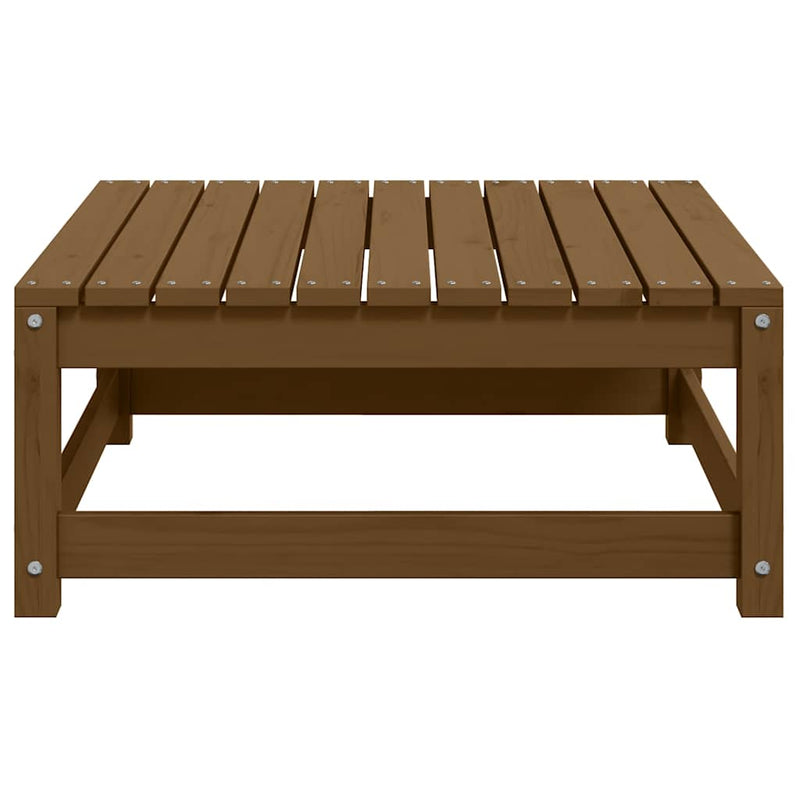 vidaXL mézbarna tömör fenyőfa kerti lábzsámoly párnával