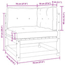 vidaXL 2 részes tömör fenyőfa kerti ülőgarnitúra párnákkal