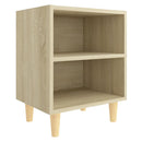 vidaXL 2 db tölgyszínű éjjeliszekrény tömör fa lábakkal 40x30x50 cm