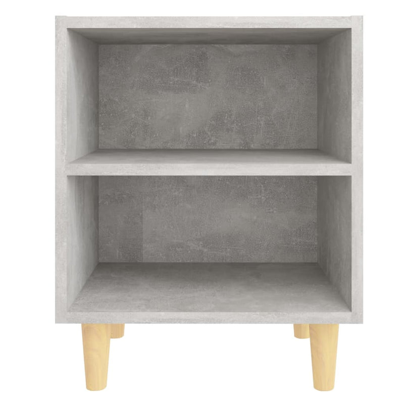 vidaXL 2 db betonszürke éjjeliszekrény tömör fa lábakkal 40x30x50 cm