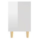 vidaXL 2 db magasfényű fehér éjjeliszekrény fa lábakkal 40x30x50 cm