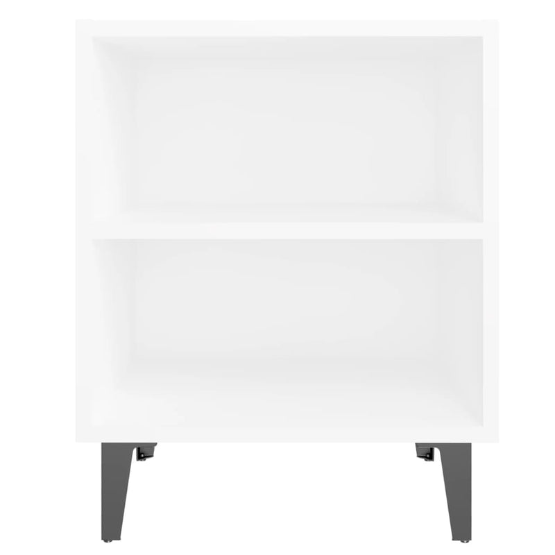 vidaXL 2 db fehér éjjeliszekrény fém lábakkal 40 x 30 x 50 cm