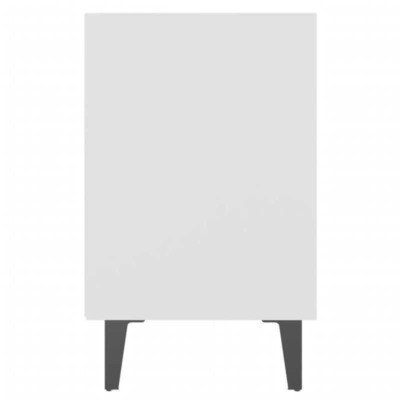 vidaXL 2 db fehér éjjeliszekrény fém lábakkal 40 x 30 x 50 cm