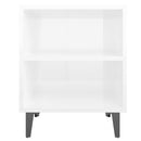 vidaXL 2 db magasfényű fehér éjjeliszekrény fém lábakkal 40x30x50 cm