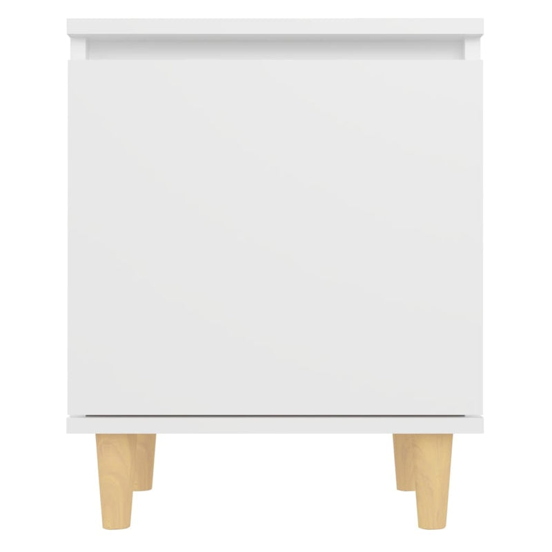 vidaXL 2 db fehér éjjeliszekrény tömör fa lábakkal 40 x 30 x 50 cm