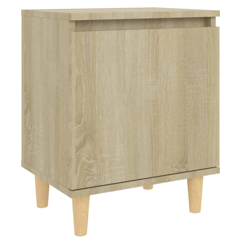 vidaXL 2 db tölgyszínű éjjeliszekrény tömör fa lábakkal 40x30x50 cm