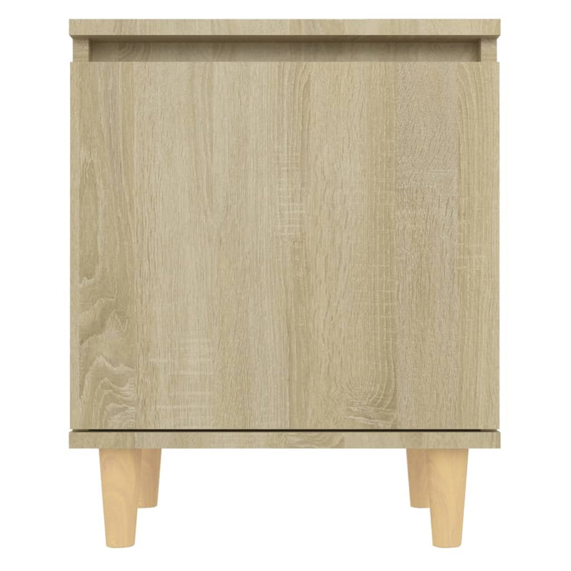 vidaXL 2 db tölgyszínű éjjeliszekrény tömör fa lábakkal 40x30x50 cm