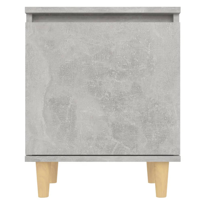 vidaXL betonszürke éjjeliszekrény tömör fa lábakkal 40 x 30 x 50 cm