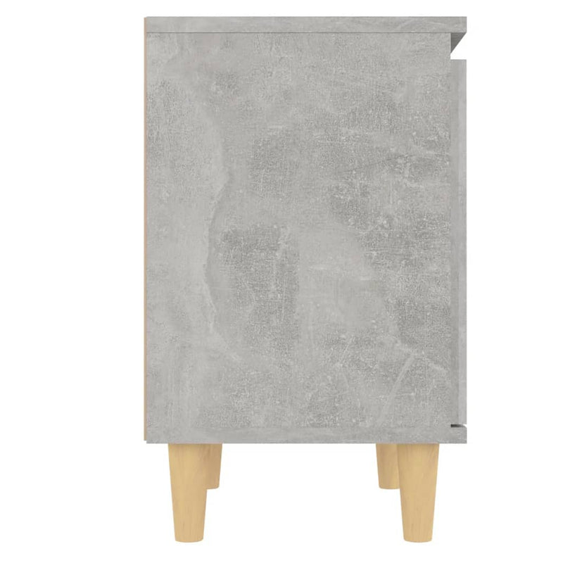 vidaXL betonszürke éjjeliszekrény tömör fa lábakkal 40 x 30 x 50 cm