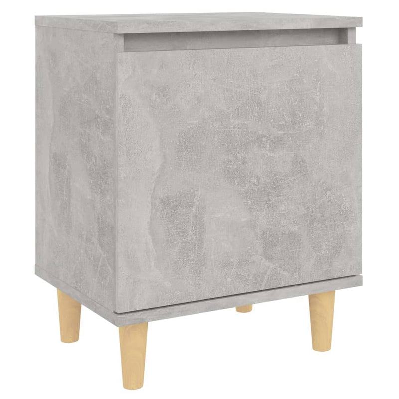 vidaXL 2 db betonszürke éjjeliszekrény tömör fa lábakkal 40x30x50 cm