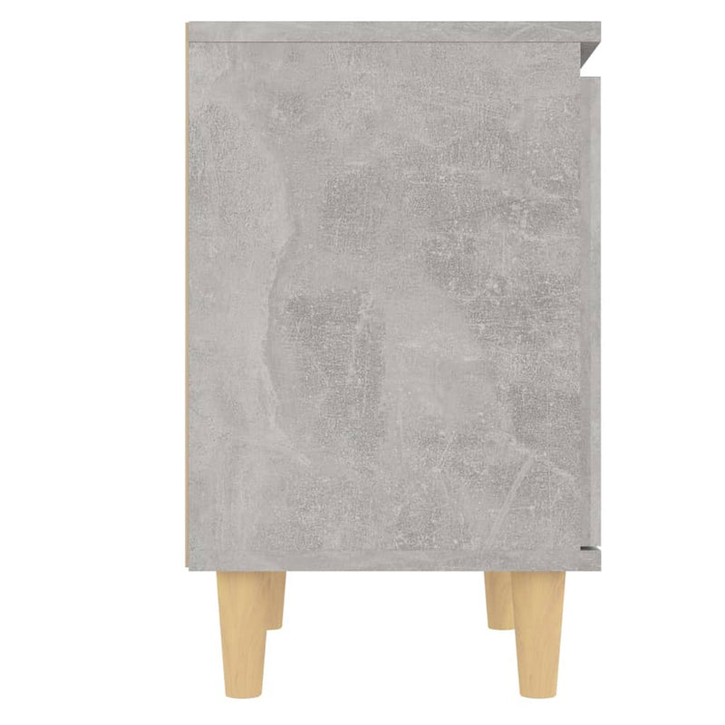 vidaXL 2 db betonszürke éjjeliszekrény tömör fa lábakkal 40x30x50 cm