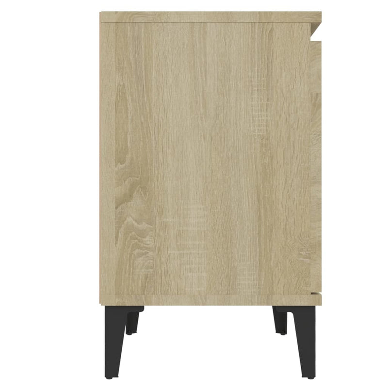 vidaXL sonoma tölgy színű éjjeliszekrények fém lábbal 40 x 30 x 50 cm