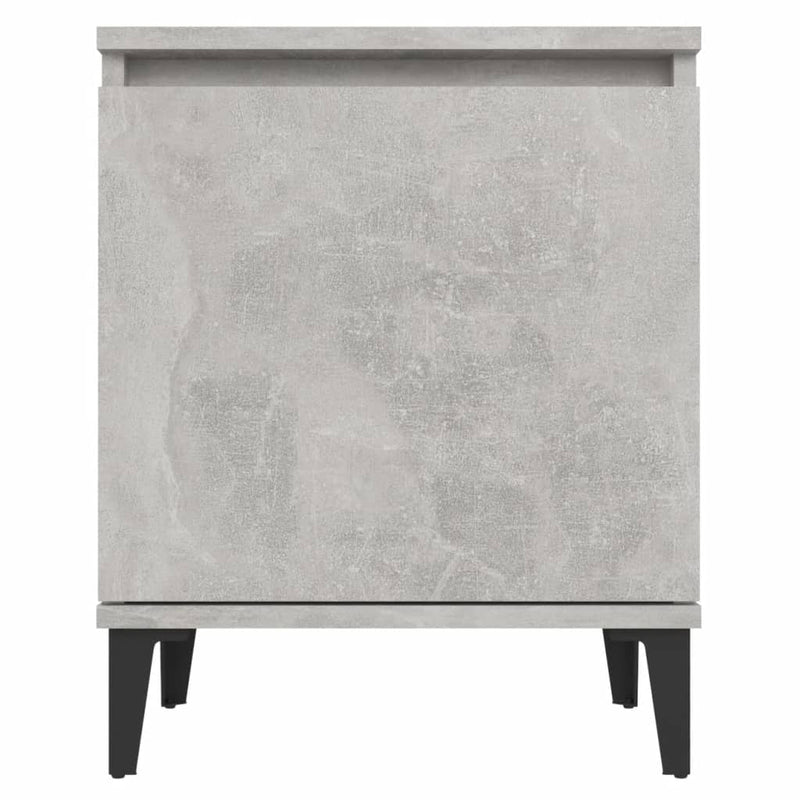 vidaXL betonszürke éjjeliszekrény fém lábakkal 40 x 30 x 50 cm