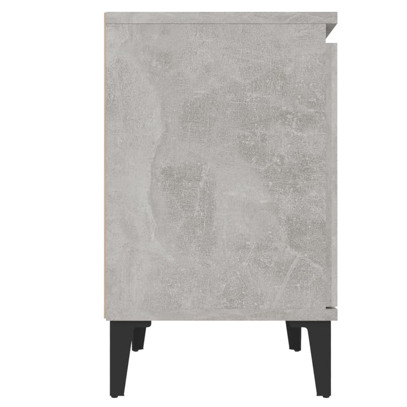 vidaXL betonszürke éjjeliszekrény fém lábakkal 40 x 30 x 50 cm