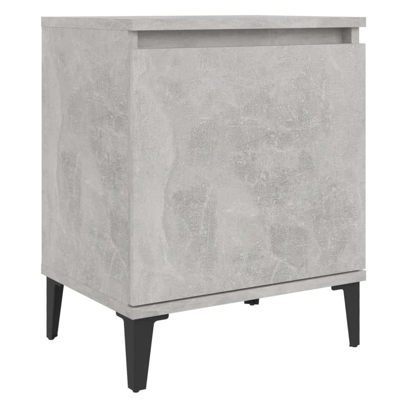 vidaXL betonszürke éjjeliszekrények fém lábbal 40 x 30 x 50 cm