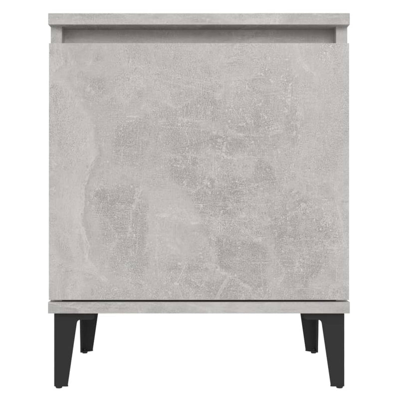 vidaXL betonszürke éjjeliszekrények fém lábbal 40 x 30 x 50 cm