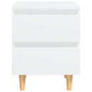 vidaXL fehér éjjeliszekrény tömör fenyőfa lábakkal 40 x 35 x 50 cm