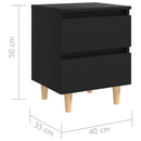 vidaXL 2 db fekete éjjeliszekrény tömör fenyőfa lábakkal 40x35x50 cm