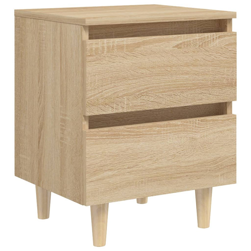 vidaXL tölgyszínű éjjeliszekrény tömör fenyőfa lábakkal 40x35x50 cm