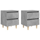 vidaXL 2 db betonszürke éjjeliszekrény tömör fenyő lábakkal 40x35x50cm
