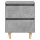 vidaXL 2 db betonszürke éjjeliszekrény tömör fenyő lábakkal 40x35x50cm