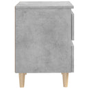 vidaXL 2 db betonszürke éjjeliszekrény tömör fenyő lábakkal 40x35x50cm
