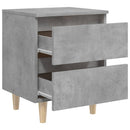 vidaXL 2 db betonszürke éjjeliszekrény tömör fenyő lábakkal 40x35x50cm