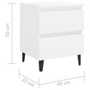 vidaXL 2 db fehér szerelt fa éjjeliszekrény 40 x 35 x 50 cm