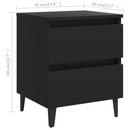 vidaXL 2 db fekete szerelt fa éjjeliszekrény 40 x 35 x 50 cm