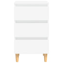 vidaXL fehér éjjeliszekrény tömör fa lábakkal 40 x 35 x 69 cm