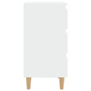 vidaXL fehér éjjeliszekrény tömör fa lábakkal 40 x 35 x 69 cm