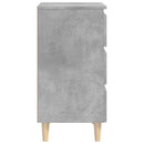 vidaXL betonszürke éjjeliszekrény tömör fa lábakkal 40 x 35 x 69 cm