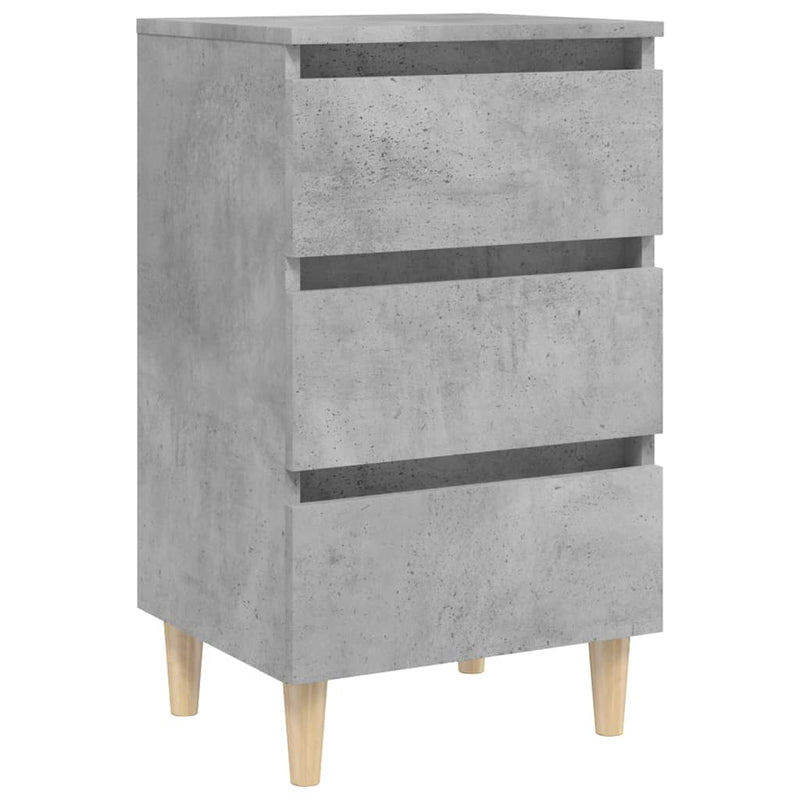 vidaXL 2 db betonszürke éjjeliszekrény tömör fa lábakkal 40x35x69 cm