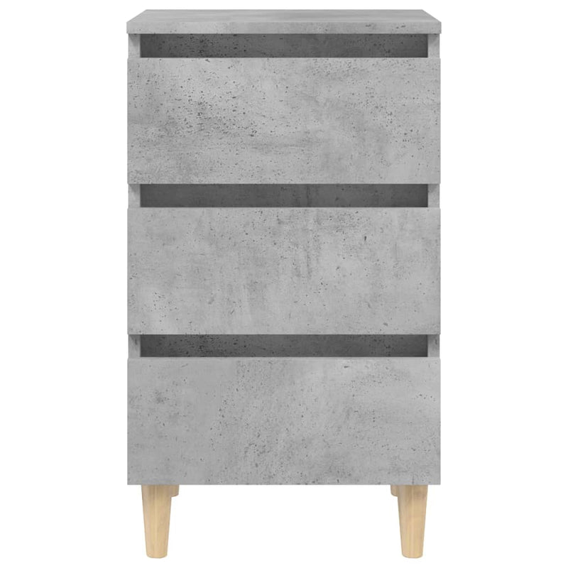 vidaXL 2 db betonszürke éjjeliszekrény tömör fa lábakkal 40x35x69 cm